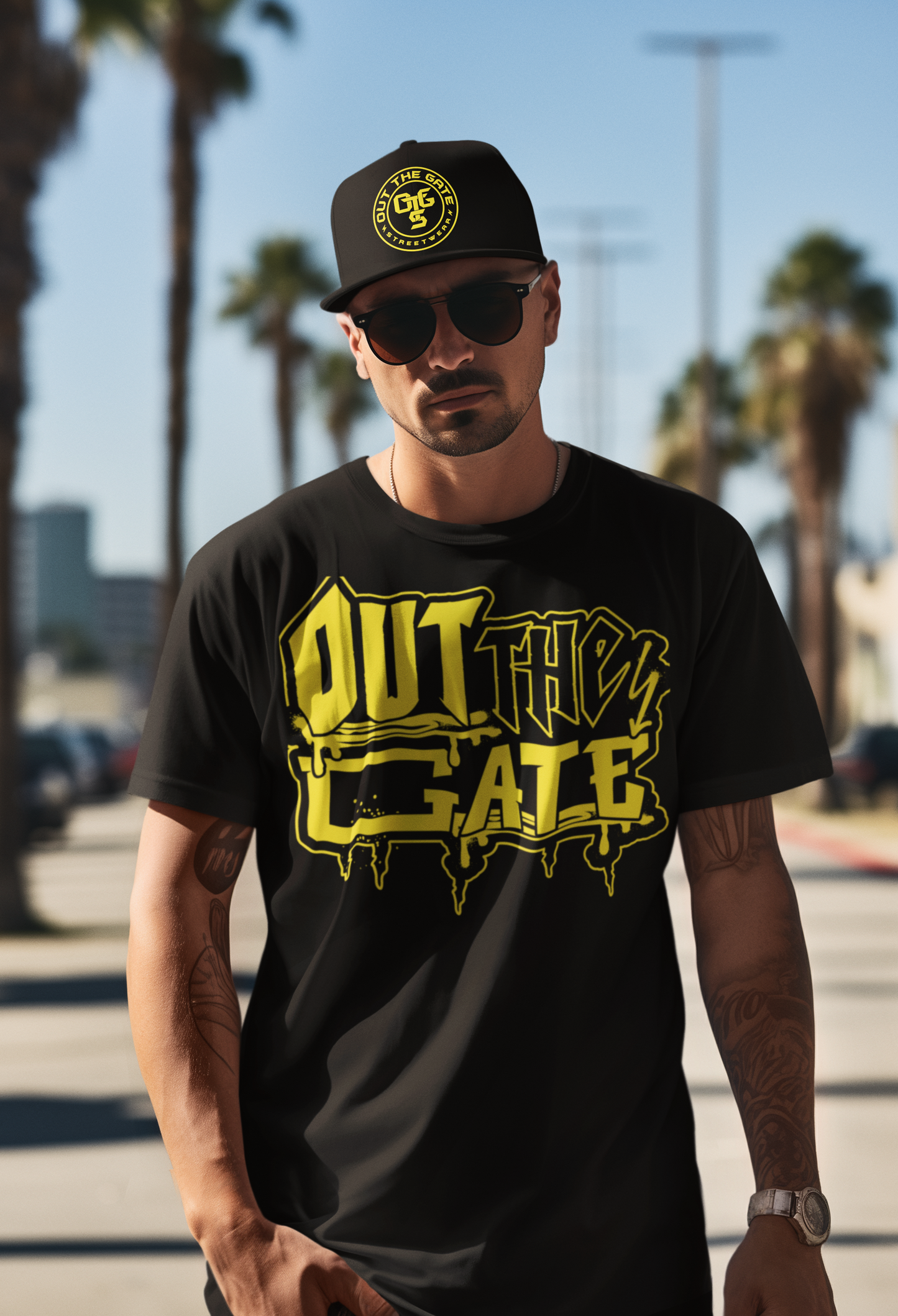 OTG - YELLOW FLUORO. (front patch) Tee