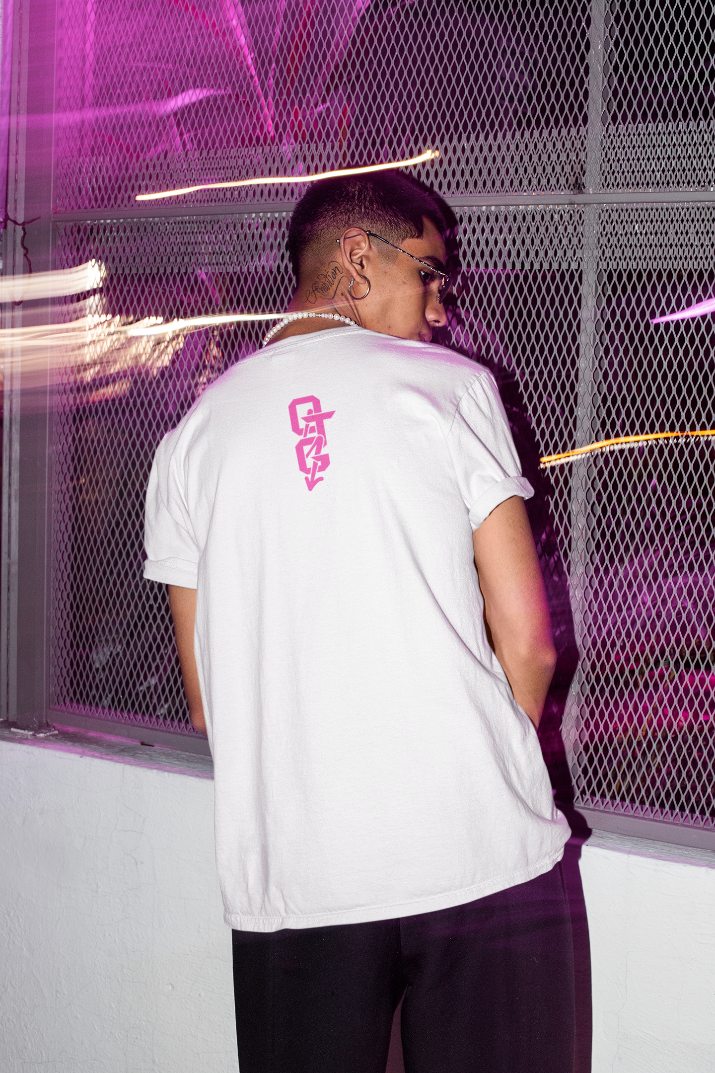 OTG FLUORO. PINK - (front patch) Tee