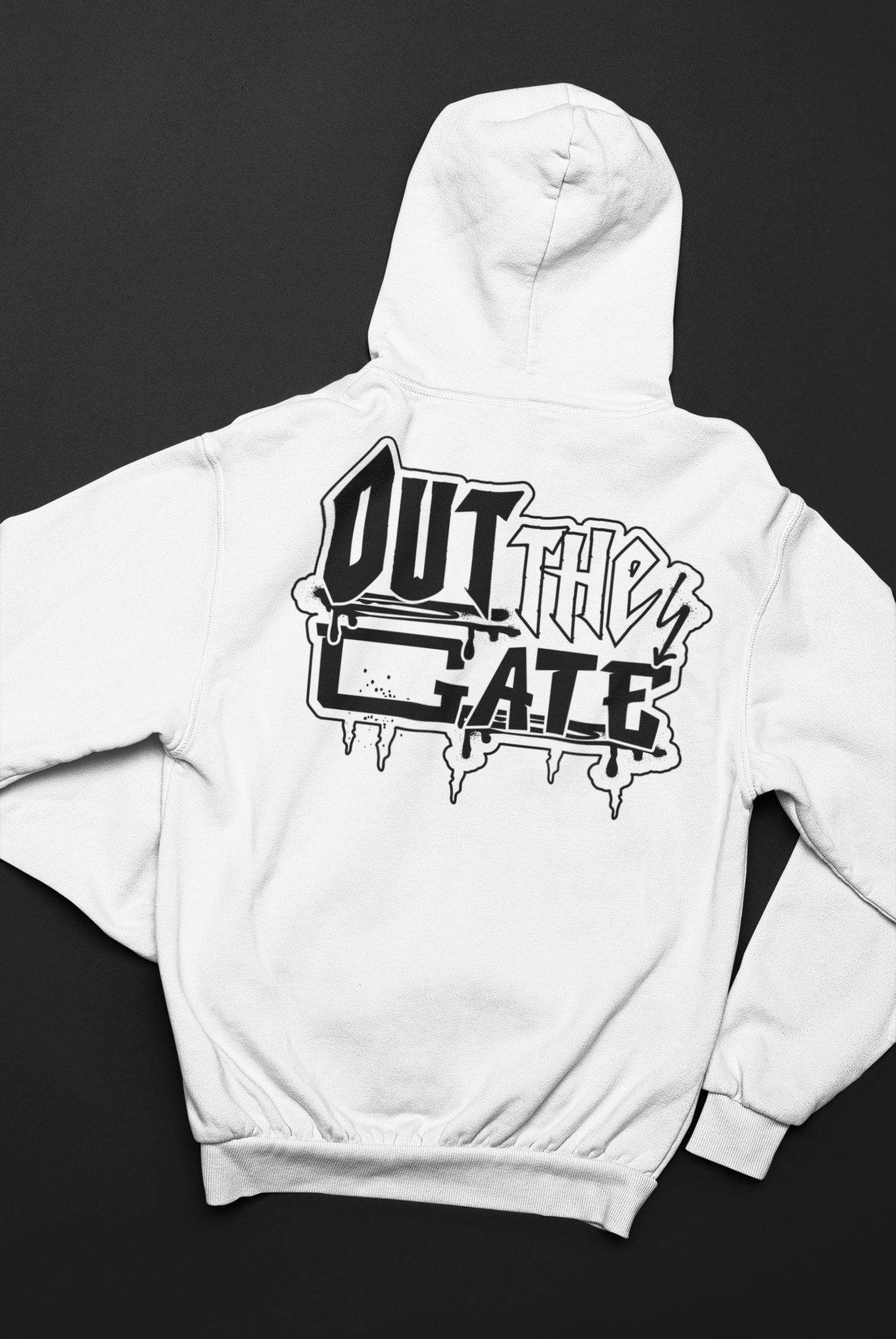Out The Gate - White Hoodie (back)